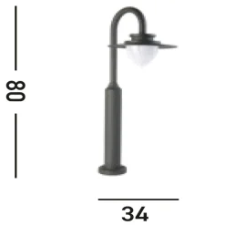LED Stehlampe Outdoor Aluminium IP54 Grau Weiß 79,5 cm