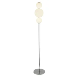 LED Stehleuchte 3000 K 151 cm Glas Metall Chrom Weiß