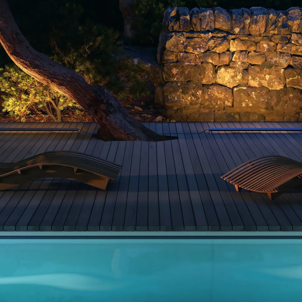 LED Stehleuchte außen Aluminium IP65 1000 lm Grau