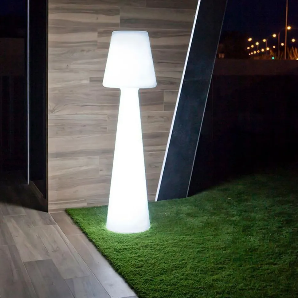 LED Stehleuchte außen IP65 165cm Weiß 6000K Stecker Kabel