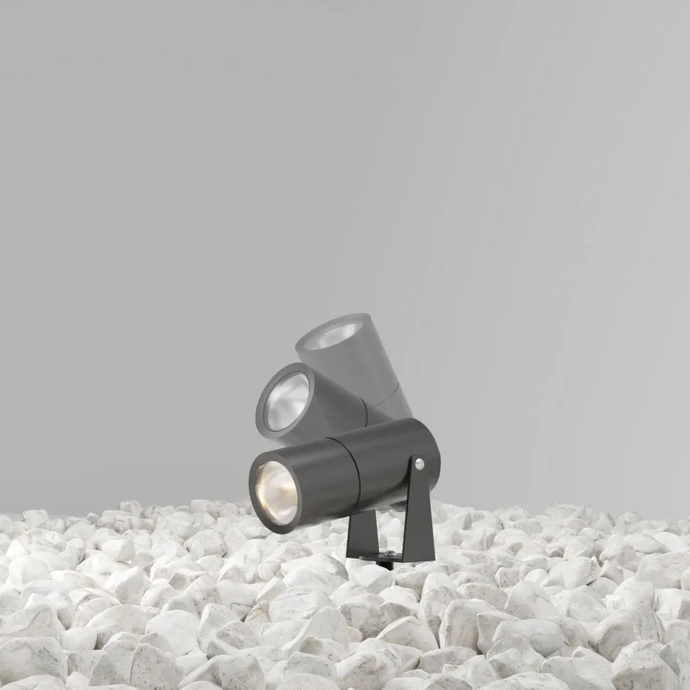 LED Stehleuchte außen mit Erdspieß Glas Aluminium IP65