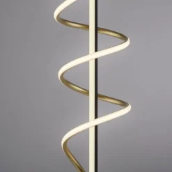 LED Stehleuchte dimmbar 144 cm 3000 lm Schwarz Messing