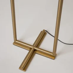 LED Stehleuchte Metall Glas 150 cm hoch in Messing Weiß