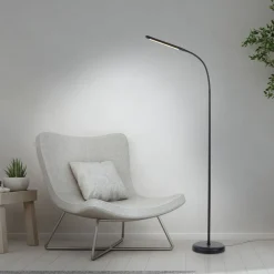 LED Stehleuchte Metall Schwarz Touch 125 cm verstellbar