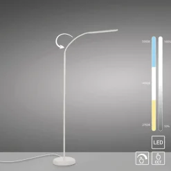 LED Stehleuchte Metall Weiß Touch 125 cm verstellbar