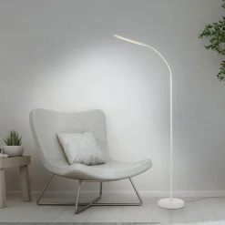 LED Stehleuchte Metall Weiß Touch 125 cm verstellbar