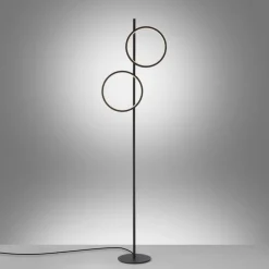 LED Stehleuchte Schwarz Metall Ringe 151 cm 1290 lm