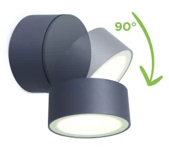 LED Strahler außen Aluminium verstellbar IP54 Anthrazit