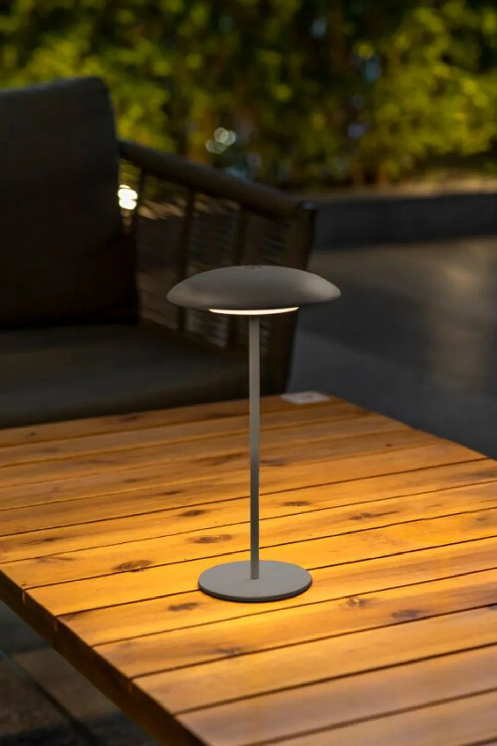 LED Tischlampe Akku Touch Dimmer tragbar Anthrazit IP44 außen