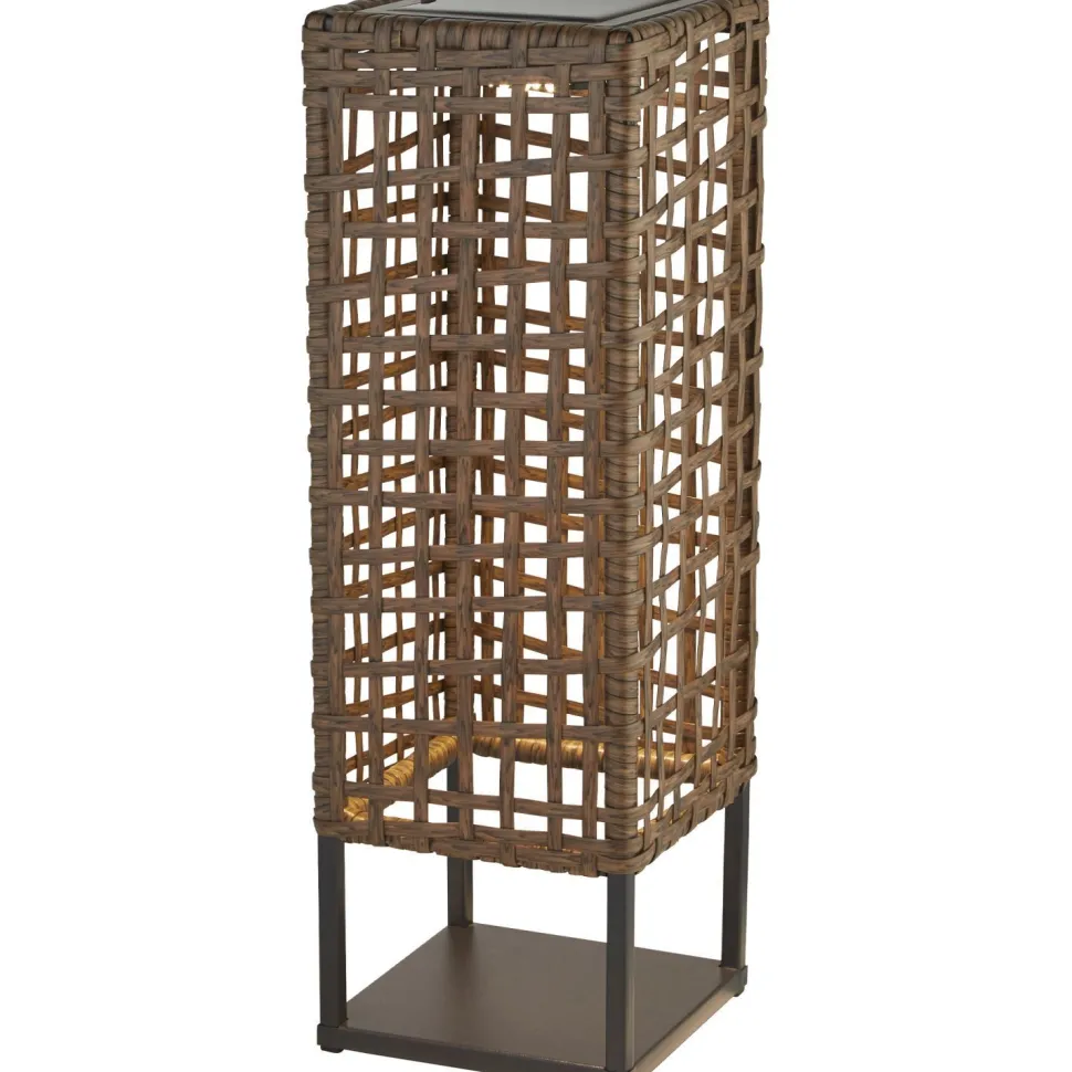 LED Tischlampe außen Solar Tragbar IP44 47 cm Braun 2700 K