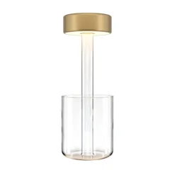 LED Tischlampe Glas Dimmer Touch Ø 12 cm rund 34,8 cm