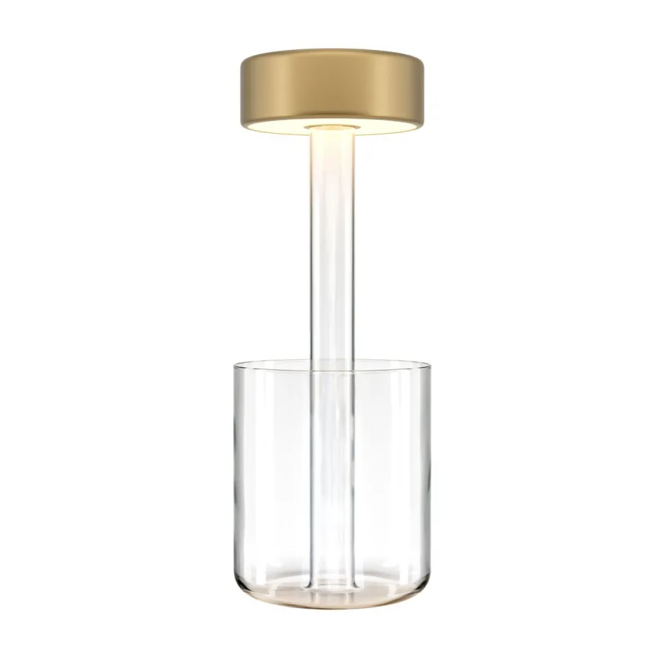 LED Tischlampe Glas Dimmer Touch Ø 12 cm rund 34,8 cm