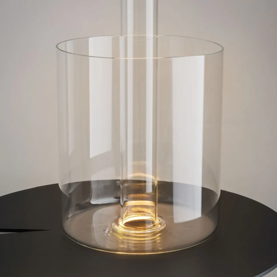 LED Tischlampe Glas Dimmer Touch Ø 12 cm rund 34,8 cm