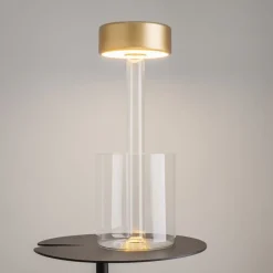 LED Tischlampe Glas Dimmer Touch Ø 12 cm rund 34,8 cm