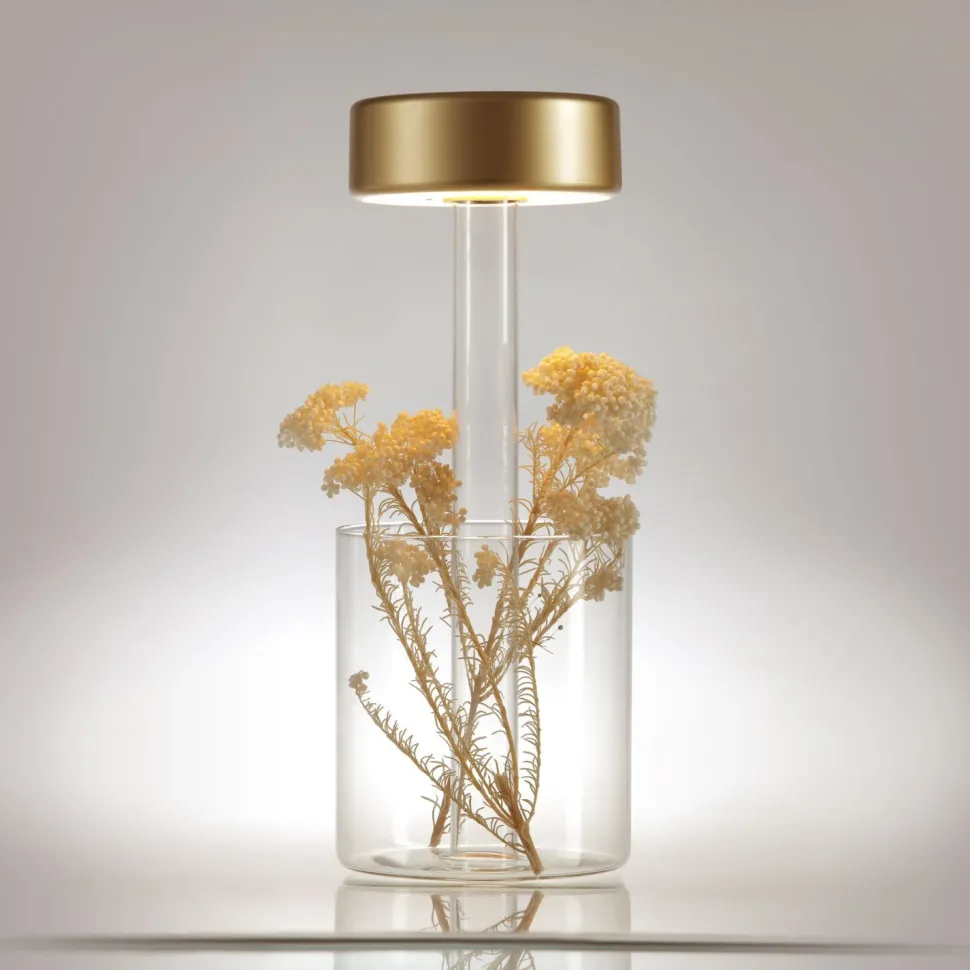 LED Tischlampe Glas Dimmer Touch Ø 12 cm rund 34,8 cm