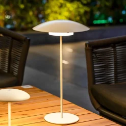 LED Tischlampe kabellos Akku Touch H: 40 cm IP44 Weiß