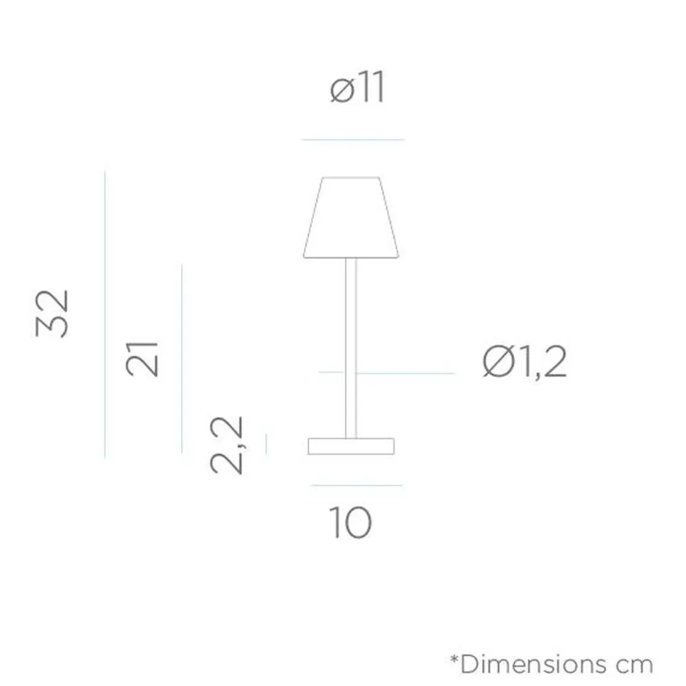 LED Tischlampe kabellos Touch Dimmer 32 cm IP44 Weiß 4000K