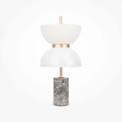 LED Tischlampe Metall Glas 46 cm hoch rund 500 lm MARIA