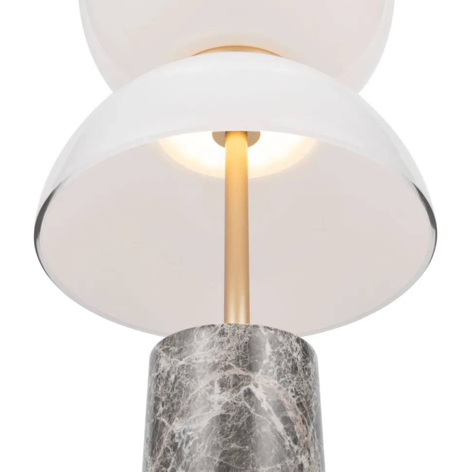 LED Tischlampe Metall Glas 46 cm hoch rund 500 lm MARIA