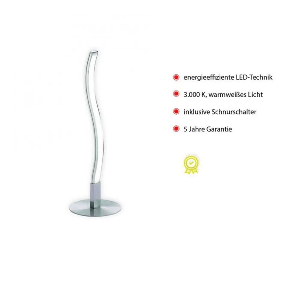 LED Tischlampe Metall in Stahl 30 cm 300 lm blendarm