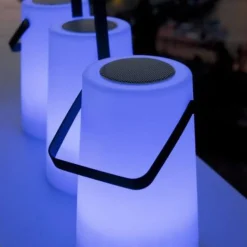 LED Tischlampe mit Lautsprecher Dimmer Farbwechsel
