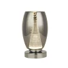 LED Tischlampe Rauchglas H: 20,5 cm Ø 11,5 cm 3000 K