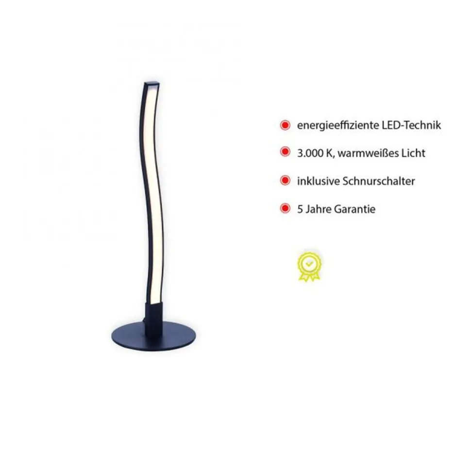 LED Tischlampe Schwarz Metall 30 cm 300 lm blendarm