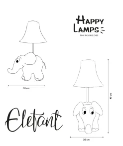 LED Tischlampe Sendung mit der Maus Elefant 47 cm vegan