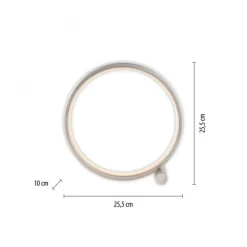 LED Tischlampe Silber Metall Ring H:25,5 cm 3000 K 10 W