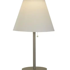 LED Tischlampe Solar außen IP44 68 cm in Silber Weiß 3000 K