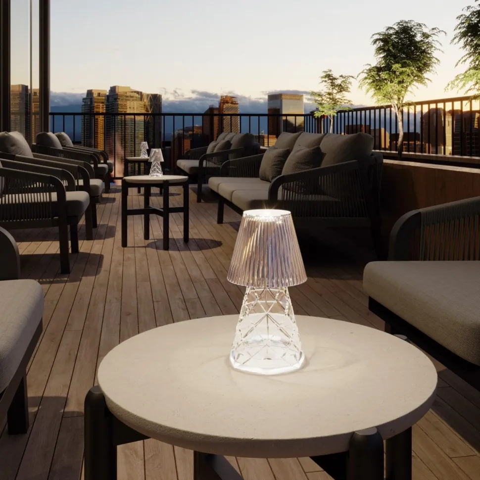 LED Tischlampe Touch Dimmer IP65 20 cm klein Akku kabellos