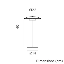 LED Tischleuchte Akku Touch 40 cm IP44 Anthrazit außen tragbar