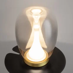 LED Tischleuchte Aluminium Rauchglas D: 20 cm 27,2 cm