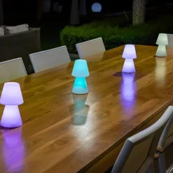 LED Tischleuchte außen kabellos Dimmer Farbwechsel 20 cm IP43