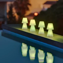 LED Tischleuchte außen kabellos Dimmer Farbwechsel 20 cm IP43