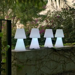 LED Tischleuchte außen kabellos 45 cm Farbwechsel Dimmer IP65