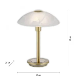 LED Tischleuchte dimmbar in Messing Alabasterglas 3 W