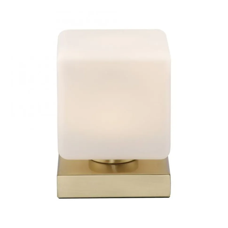 LED Tischleuchte Glas 16 cm 580 lm dimmbar in Messing