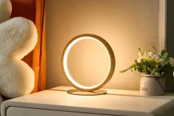 LED Tischleuchte Holz 20,4 cm 3500 K 9 W Natur Schwarz