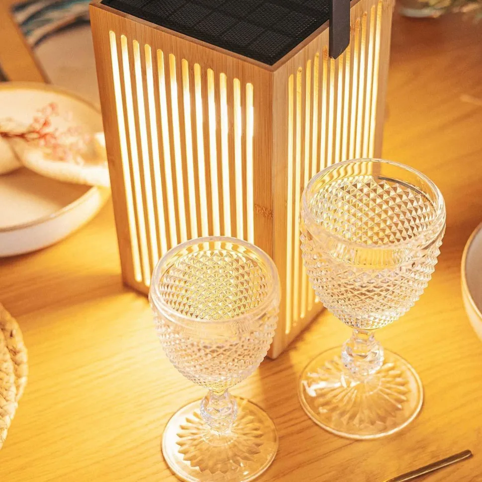 LED Tischleuchte Holz Metall 24 cm IP54 2700K kabellos Outdoor