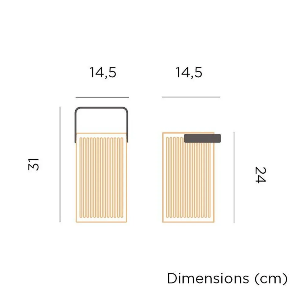 LED Tischleuchte Holz Metall 24 cm IP54 2700K kabellos Outdoor