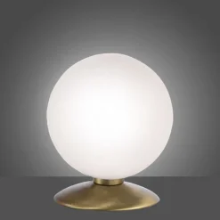 LED Tischleuchte in Altmessing Glaskugel 3 W dimmbar