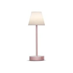 LED Tischleuchte kabellos Touch Dimmer 32 cm IP44 Rosa Weiß