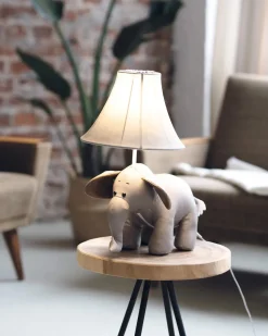 LED Tischleuchte Kinderzimmer Elefant 48 cm Grau vegan