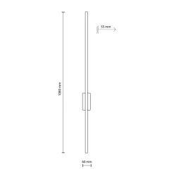 LED Wandlampe 108 cm hoch indirekt 3000 K 2524 lm Schwarz