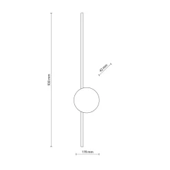 LED Wandlampe 3000 K Schwarz Metall flach lang 93 cm