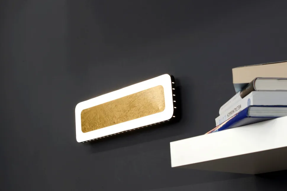 LED Wandlampe Aluminium Gold Schwarz 3000 K B:40 cm