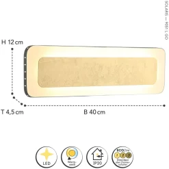 LED Wandlampe Aluminium Gold Schwarz 3000 K B:40 cm