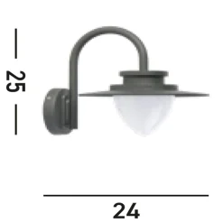 LED Wandlampe Außen Aluminium IP54 Grau Weiß H:25 cm