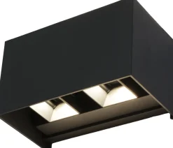 LED Wandlampe außen Aluminium Up Down IP54 B:17,3 cm